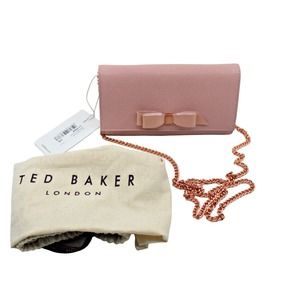 C5 NWT TED BAKER Bow Leather Matinee Light Pink Cross Body Bag
